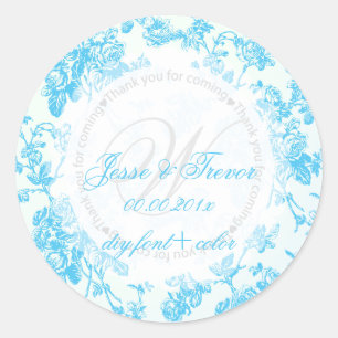 Sticker Rond PixDezines toile vintage/bleu aqua