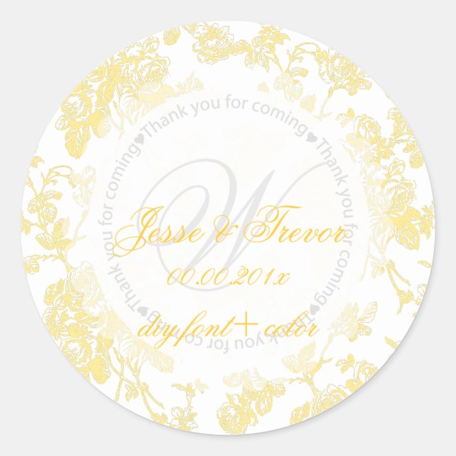 Sticker Rond PixDezines toile vintage/jaune (Devant)
