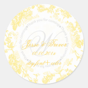 Sticker Rond PixDezines toile vintage/jaune