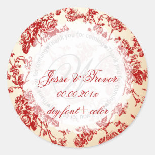 Sticker Rond PixDezines toile vintage/rouge