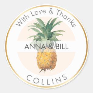 Sticker Rond PixDezines Vintage Ananas/Merci DIY