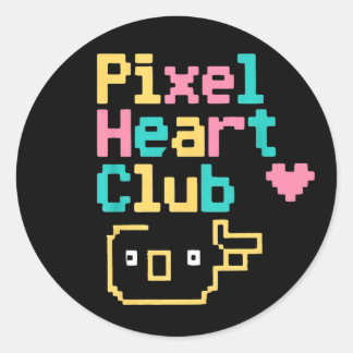 Sticker Rond Pixel Heart Club : Amour Rétro en Pixel Art pour l