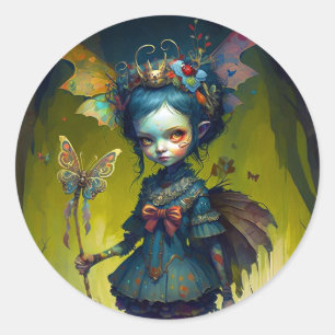 Sticker Rond Pixie Imaginaire Grumpy Fairy
