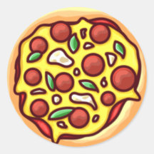 Sticker rond pizza