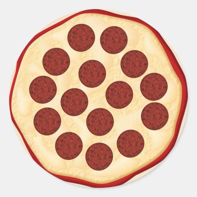 Sticker Rond Pizza au pepperoni (Devant)