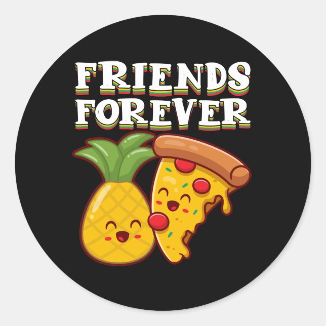 Sticker Rond Pizza aux ananas (Devant)