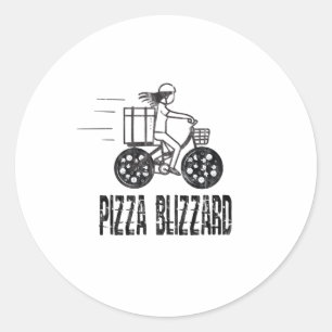 Sticker Rond Pizza Blizzard Moke Courier
