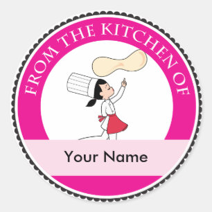 Sticker Rond Pizza Chef Art