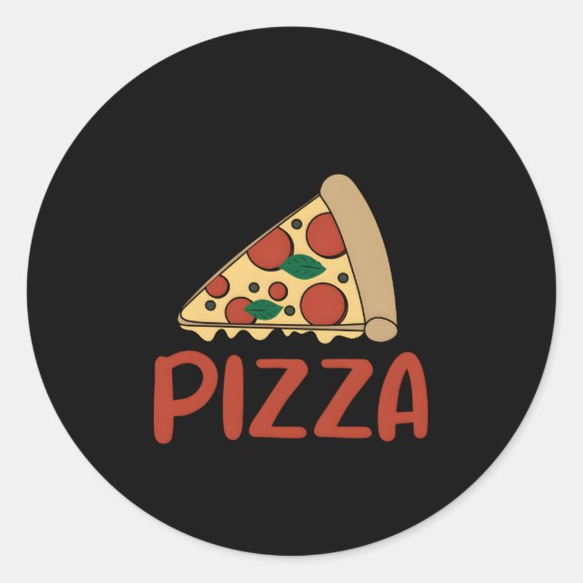 Sticker Rond Pizza Dit Italienne Restauration Rapide (Devant)
