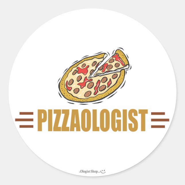 Sticker Rond Pizza drôle (Devant)