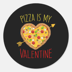 Sticker Rond Pizza Est Mon Amour De La Saint-Valentin Graphique