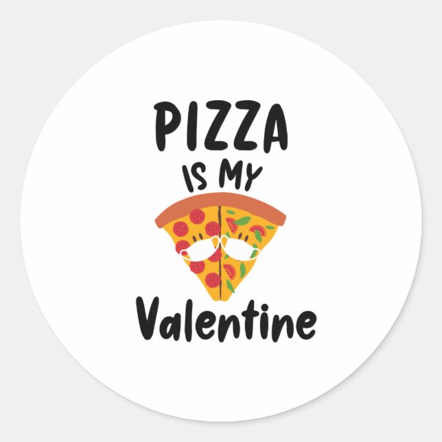 Sticker Rond Pizza Est Mon Cadeau Valentin Quarantaine Valentin (Devant)