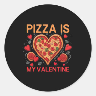 Sticker Rond Pizza Est Mon Coeur Valentin Pizza Lover Valentine