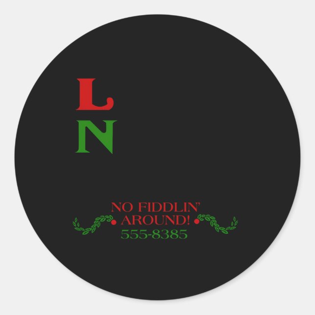 Sticker Rond Pizza No Fiddlin De Little Nero Autour (Devant)