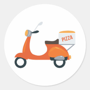 Sticker Rond Pizza Scooter