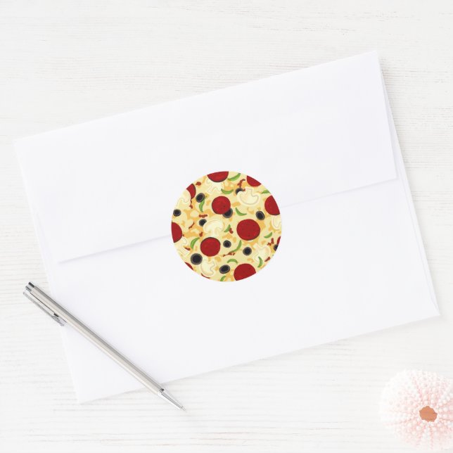 Sticker Rond Pizza Topping (Enveloppe)