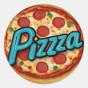 Sticker Rond Pizzeria italienne Pizza Cuisine ou Restaurant