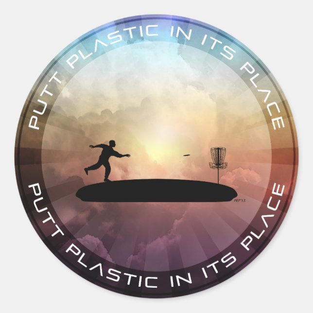 Sticker Rond Placer Le Plastique À Sa Place (Devant)