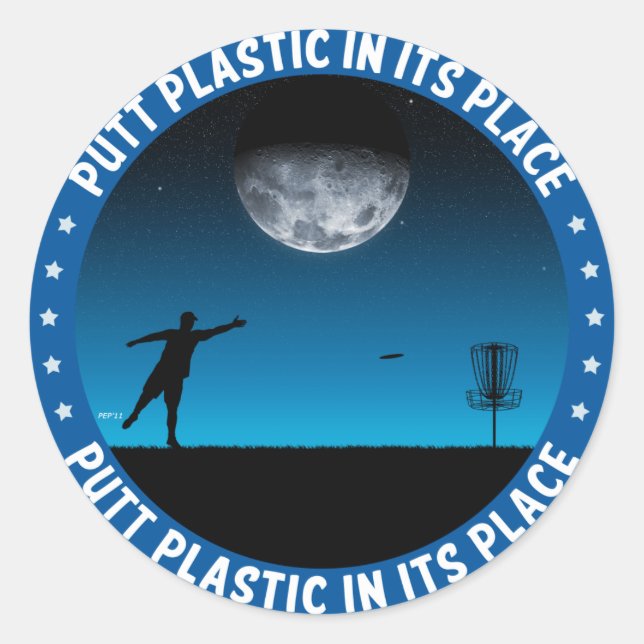Sticker Rond Placer Le Plastique À Sa Place #8 (Devant)