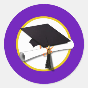 Sticker Rond Plafond de diplôme avec diplôme - Arrière - plan v