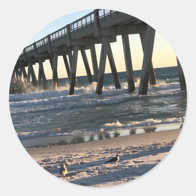 Sticker Rond Plage (Devant)