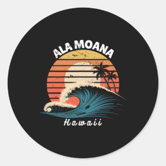 Sticker Rond Plage Ala Moana Hawaii Femmes Hommes Planche à sur