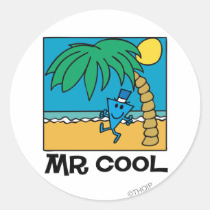 Sticker Rond Plage Amusant Avec M. Cool