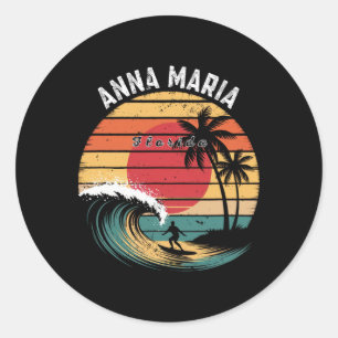 Sticker Rond Plage Anna Maria Floride Surf