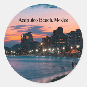 Sticker Rond Plage d'Acapulco, Mexique