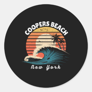 Sticker Rond Plage de Coopers New York Femmes Hommes Surfboardi