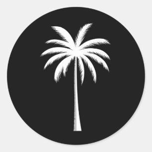 Sticker Rond Plage de coucher de soleil de vacances d'été frais
