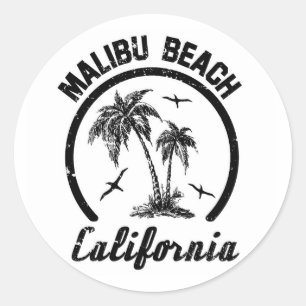 Sticker Rond Plage de Malibu