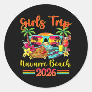 Sticker Rond Plage de Navarre Floride Été Ambiance Coucher de s
