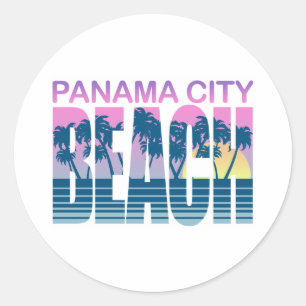 Sticker Rond Plage de Panama City