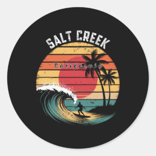 Sticker Rond Plage de Salt Creek Californie Surf 