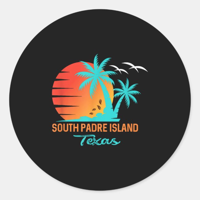 Sticker Rond Plage de South Padre Island (Devant)