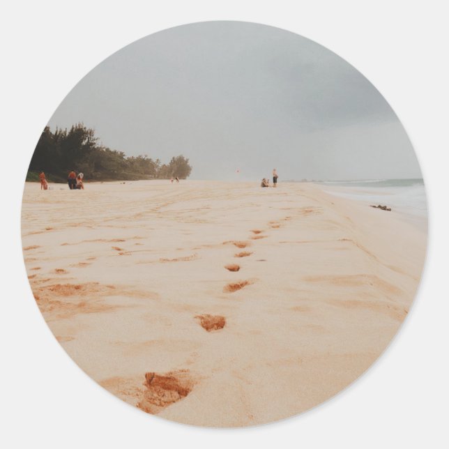 Sticker Rond Plage du pipeline (Devant)