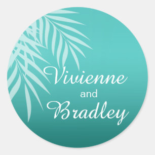 Sticker Rond Plage Palm Tree Silhouette Favoriser aqua