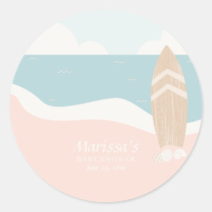 Sticker Rond Plage Surboard