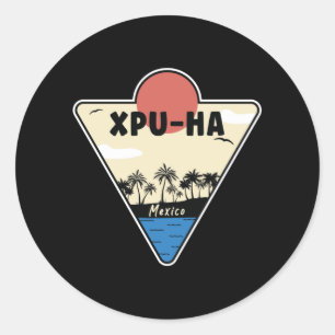 Sticker Rond Plage Xpu-ha Mexique