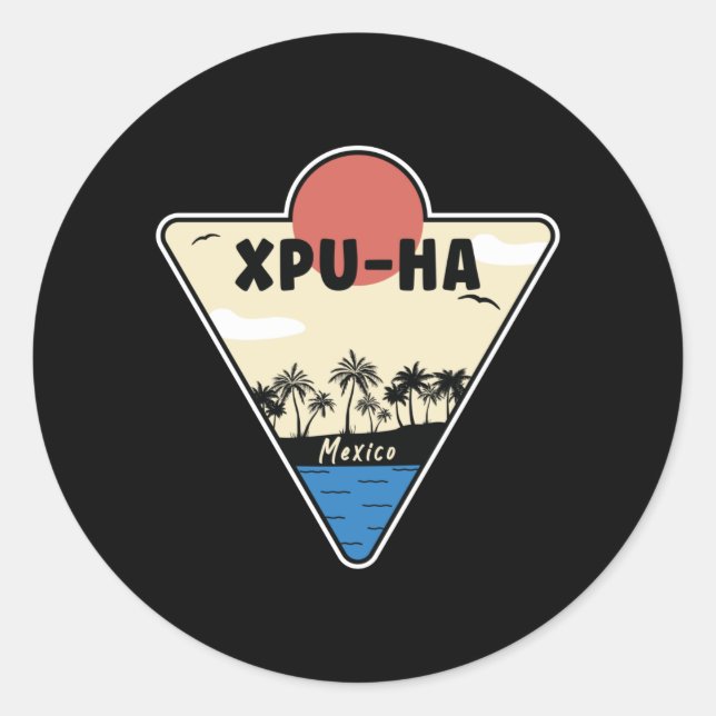 Sticker Rond Plage Xpu-ha Mexique (Devant)