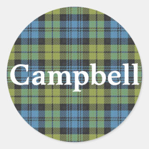 Sticker Rond Plaid de tartan de famille de Campbell d'écossais