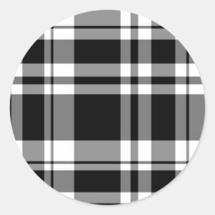 Sticker Rond Plaid noir et blanc