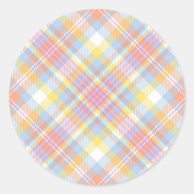 Sticker Rond Plaid Pastel (Devant)