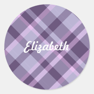 Sticker Rond Plaid violet