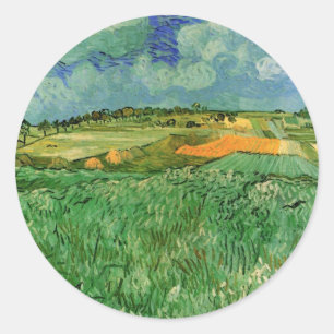 Sticker Rond Plaine près d'Auvers par Vincent van Gogh