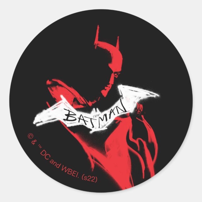 Sticker Rond Plan de Batman Spraypaint (Devant)