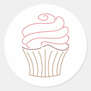Sticker Rond Plan de Cupcake
