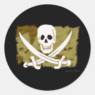 Sticker Rond Plan de jolly roger #10