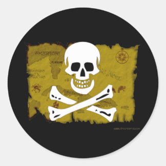 Sticker Rond Plan de jolly roger #3